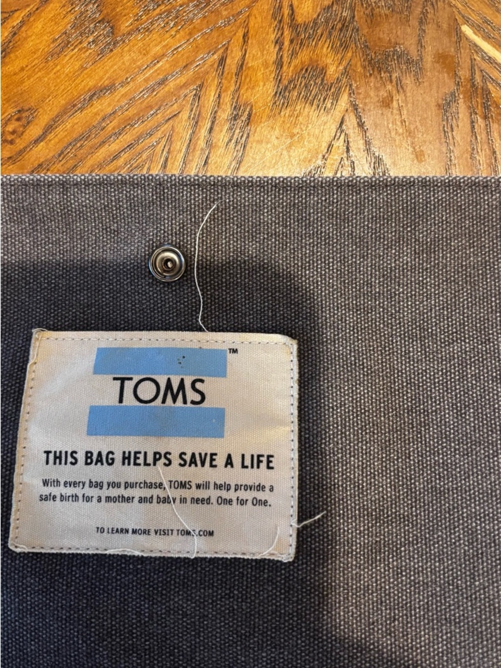 TOMS Canvas Backpack Gray Laptop Travel Casual Flap Snap Closure Unisex - Picture 3 of 11